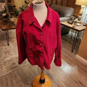 Cato red corduroy  jacket sz 18/20